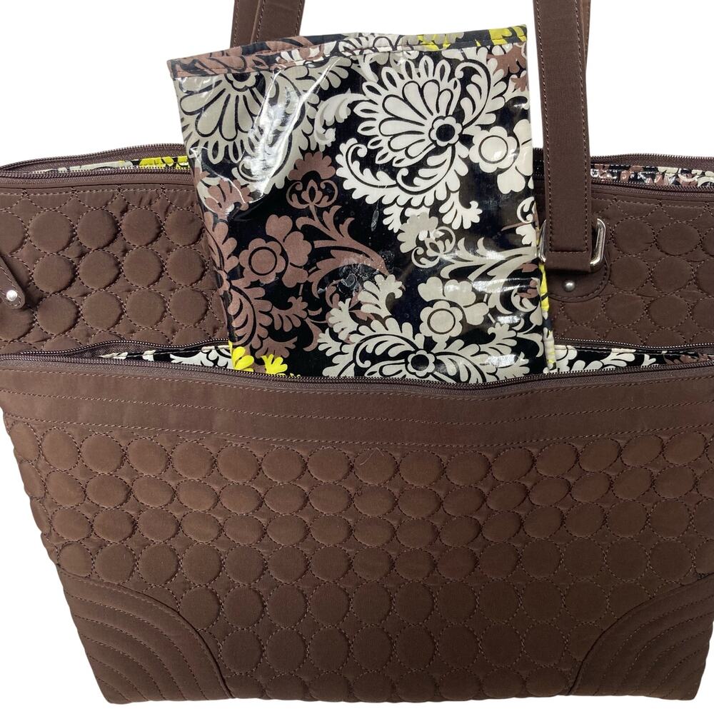 Vera Bradley Brown Tote Diaper Bag - Picture 5 of 9